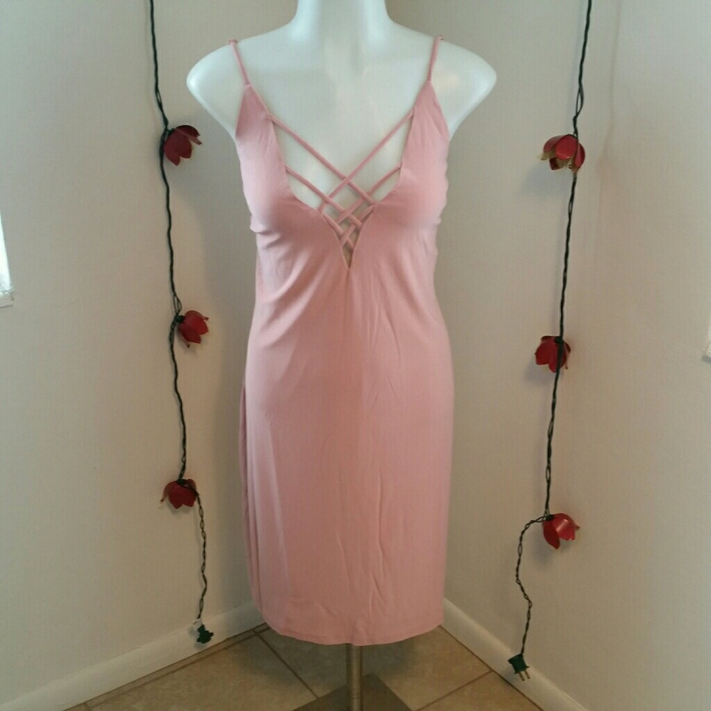 PLUS V-Neck Mini Dress